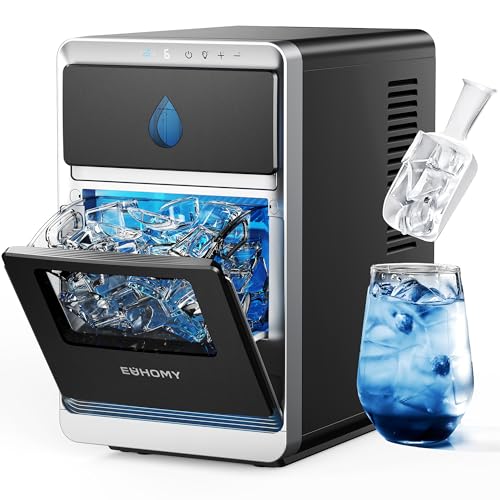 EUHOMY LunaArc™ Crescent Ice Makers Countertop, 1600Pcs/Day, Ready in 12Mins, Auto Deep Cleaning, Timer, Portable Crescent Ice Maker Countertop with Clear Ice Cubes for Whiskey/Coffee/Soft Drinks von EUHOMY