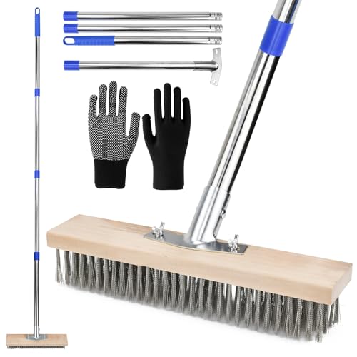 EUIEUT Drahtbesen mit Stiel 170 * 30cm Stahldrahtbesen Drahtbesenbürste Straßenbesen Drahtbesen Gartenbesen Metallbesen Kratzbesen Bürste Zum Entfernen von Gartenmoos Unkraut Hartnäckigen Flecken EUIEUT Drahtbesen mit Stiel 170 * 30cm Stahldrahtbesen Drahtbesenbürste Straßenbesen Drahtbesen Gartenbesen Metallbesen Kratzbesen Bürste Zum Entfernen von Gartenmoos Unkraut Hartnäckigen Flecken von EUIEUT