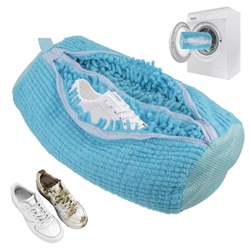 2 in 1 Schuhwaschbeutel Waschmaschine, Doppel -Reißverschluss Doppeltaschen Schuhbeutel, Schuhwaschbeutel mit zwei Fächern, 360° Allround Reinigung, Wiederverwendbar für Schuharten und Größen (Blau) 2 in 1 Schuhwaschbeutel Waschmaschine, Doppel -Reißverschluss Doppeltaschen Schuhbeutel, Schuhwaschbeutel mit zwei Fächern, 360° Allround Reinigung, Wiederverwendbar für Schuharten und Größen (Blau) von EUIOOVM