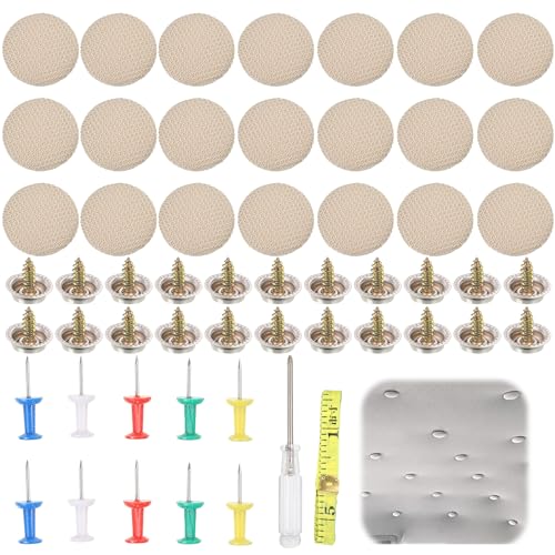EUIOOVM Autodach Headliner Nieten 65 Stück Dachhimmel Reparatur Set Universal Ersatz KFZ Dachhimmel Reparaturknopf mit Schraubendreher Stecknadeln Maßband für Alle Autos von EUIOOVM