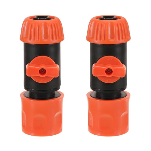EUIOOVM Gartenschlauch Schnellverbinder mit Absperrventil, Schlauchkupplung mit Regulierventil Schlauchverbinder für 1/2 Zoll (13 mm) Schlauch Kupplungs Satz für Gartengeräte(2 Stück) von EUIOOVM