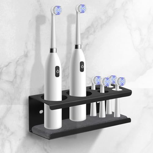 Elektrische Zahnbürstenhalter, Zahnbürste Halter Zahnputzbecherhalter mit Selbstklebend und Schrauben Bohren oder Ohne Bohren Zweizweck Aufsteckbürsten Halter 6 Loch(Zwei große, Vier kleine Löch) Elektrische Zahnbürstenhalter, Zahnbürste Halter Zahnputzbecherhalter mit Selbstklebend und Schrauben Bohren oder Ohne Bohren Zweizweck Aufsteckbürsten Halter 6 Loch(Zwei große, Vier kleine Löch) von EUIOOVM