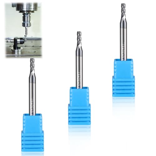 EUIOOVM Hartmetall Schaftfräser, 3 Stück Schnellarbeitsstahl Zylinderschaft Schaftfräser, AlTiN Beschichtung CNC Fräser, 4 Zähne Gewindelehre Fräser Bohrer, 2,5mm Metallbohrer für Metall Holz von EUIOOVM