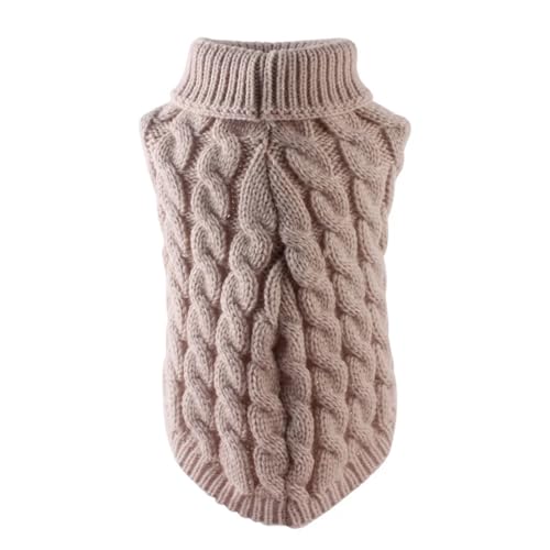Klassischer solider Hundepullover für kleine Hunde, warmer Strickpullover für Chihuahua, Yorkshire Terrier, Schnauzer – gemütliche Weihnachtskleidung für Haustiere mit Hals (Khaki, Größe XL, geeignet Klassischer solider Hundepullover für kleine Hunde, warmer Strickpullover für Chihuahua, Yorkshire Terrier, Schnauzer – gemütliche Weihnachtskleidung für Haustiere mit Hals (Khaki, Größe XL, geeignet von EUIYCBA