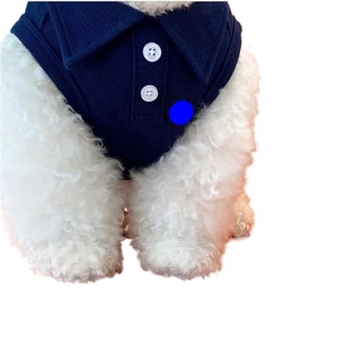 Sommer-Poloshirt für Hunde, gestreift, kühlende Weste, atmungsaktiv, Welpenshirt für kleine Hunde, Katzen, Sonnenschutz für Bichon Frisé, Chihuahua, Yorkie, Welpenkleidung (S, Blau) (Blau, XS (alt)) von EUIYCBA