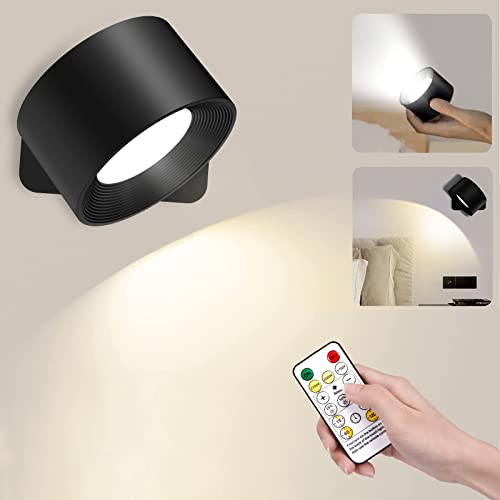 EUJAM LED Wandleuchte Innen Wandlampe wandleuchte Ohne Stromanschluss Infinity Led Wandleuchte 10 Helligkeitsstufen 3 Farbmodi Touch Control Fernbedienung akku lampe wandleuchte kabellos von EUJAM