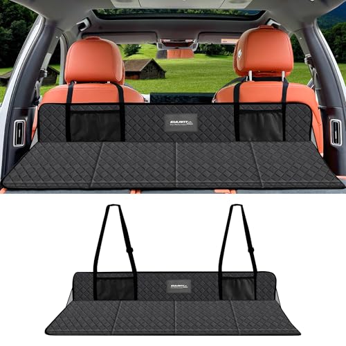 EULANT Auto Rücksitz Brücke, Synthetische Leder Stützen Sie die Camping Luftmatratze des Autostiefels & Verlängert die Rückbank zu Gibt Mehr Platz,Für Autos, SUV, MPV, Tesla Modell Y/Modell 3 von EULANT