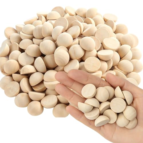 EULAPGOE 200 Stück Natürliche Halbe Holzkugeln 15mm Unfertige Halbe Holzkugeln Mini-Halbkugel Gespaltene Holzkugeln für DIY-Projekte Kinder Kunst Und Bastelbedarf von EULAPGOE