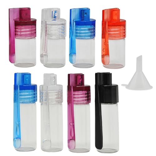 EULAPGOE 8 Stück Gewürzpulver Werkzeug mit Löffel Glasflasche,Mini Flaschen Zum Befüllen,Kleine Flaschen Zum Befüllen mit Min Trichter,kleine Aufbewahrungsflasche von EULAPGOE
