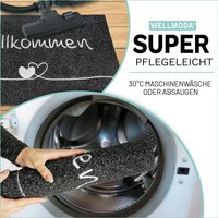 Wellmoda® Fußmatte Willkomme I Eingenähtes Motiv, Für Innen & Außen, Fussmatte Personalisiert, Fußabtreter, Schuhmatte, Geschenk Zum Einzug von EULENTALER