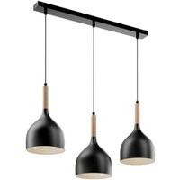 [GEBRAUCHT] Euluna Hängeleuchte Noak 3 Flg Lang Schwarz Holz Natur Deckenlampe Pendelleuchte B-Ware von EULUNA