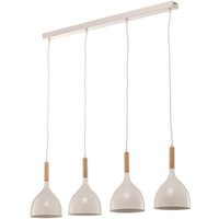 [GEBRAUCHT] Euluna Hängeleuchte Noak Hängelampe Leuchte Lampe 4 Flg. Lang Weiß Holz Natur B-Ware von EULUNA