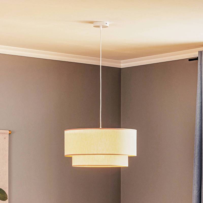 Hängeleuchte Boho, Doppelschirm, beige von Duolla