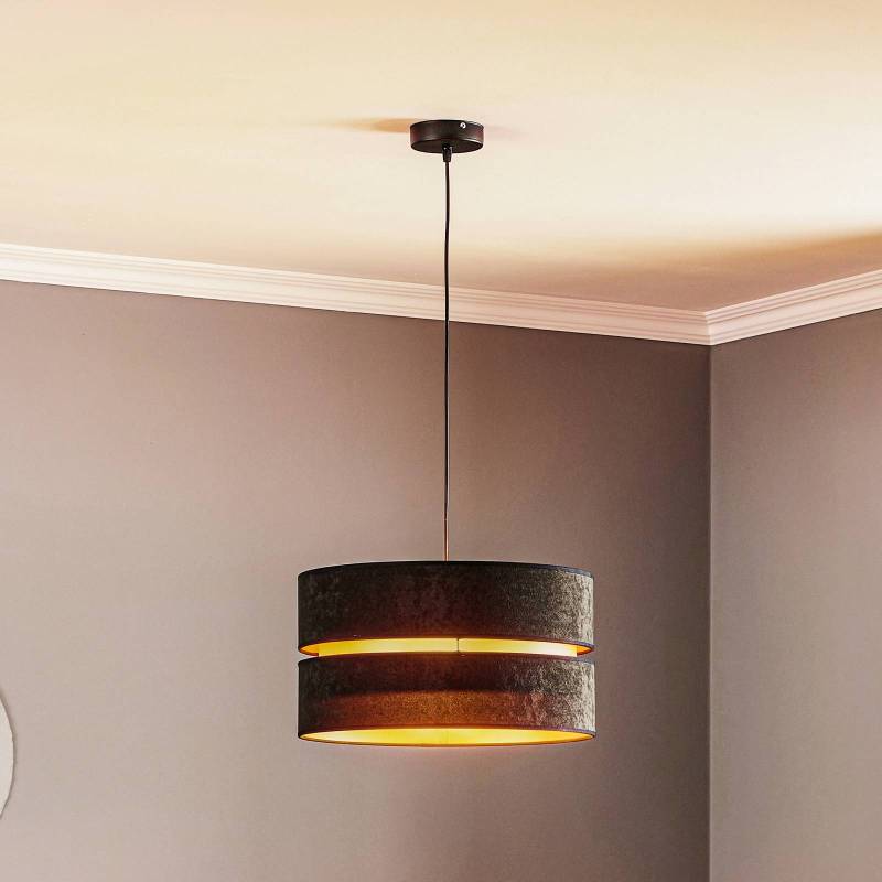 Hängeleuchte Duo, schwarz/gold, Ø40cm, 1-flammig von Duolla