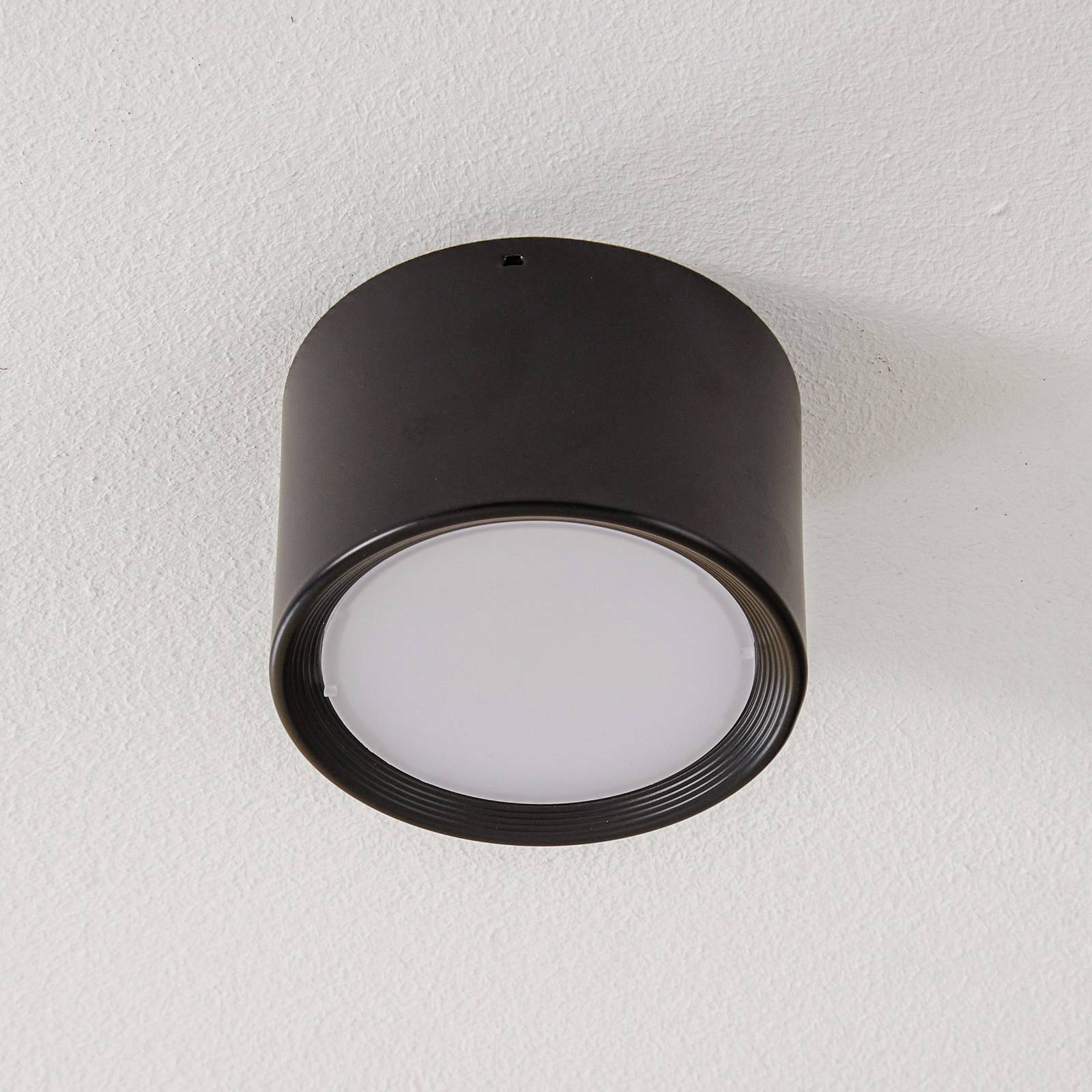 LED-Downlight Ita in Schwarz mit Diffusor, Ø 12 cm von Euluna