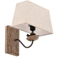 [NEUWERTIG] B-Ware Euluna Wandleuchte Seregon Mit Steindekor Und Stoffschirm Wandleuchte Bettlampe von EULUNA