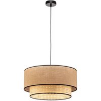 [NEUWERTIG] Euluna Hängeleuchte Boho Hängelampe Deckenlampe Led Rattan Textil Beige Schwarz B-Ware von EULUNA