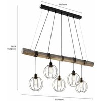 [NEUWERTIG] Euluna Hängeleuchte Karou Hängelampe Lampe Leuchte Fünfflammig E27 Grau Gebe331 B-Ware von EULUNA