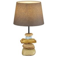 [NEUWERTIG] Euluna Tischlampe Vera Stoffschirm Und Stein Dekor 38 Cm Tischlampe Deko Lampe B-Ware von EULUNA