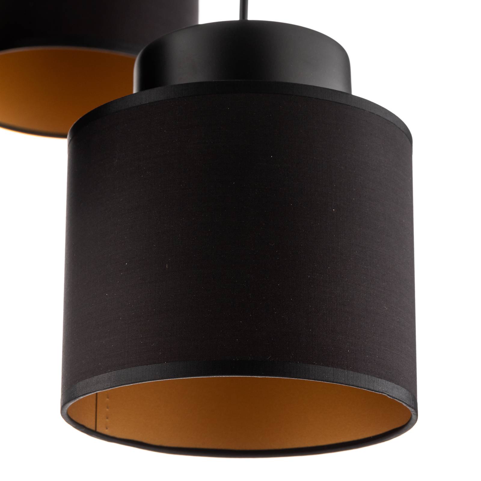 Pendellampe Soho zylindrisch rund 5fl schwarz/gold von Luminex