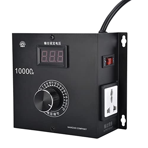 AC 220V 4000W/10000W Spannungsregler,Hochleistungs SCR Motor Lüfter Drehzahlregler, EU Plug Dimmer Thermostat Regler (10000W) von EUNEWR