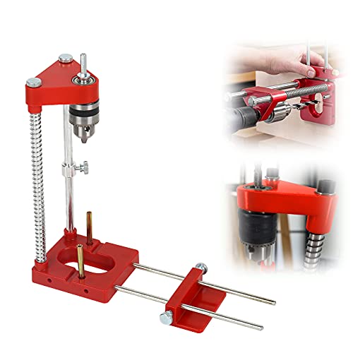 Adjustable Woodworking Drill Locator, Aluminium Punch Locator Drill Template Guide, Einstellbarer Locher Locator für die Montage von Griffen und die Herstellung Von Küchenschranktüren (Rot) von EUNEWR