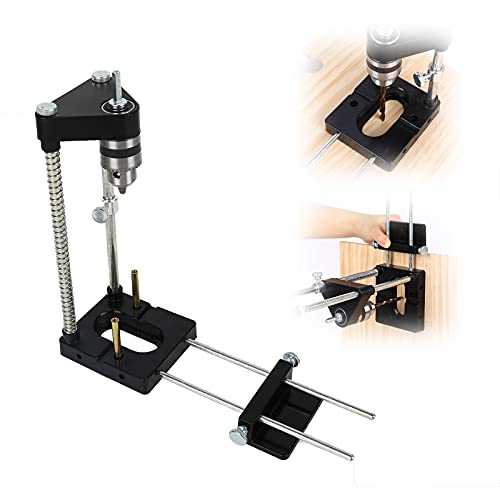 Adjustable Woodworking Drill Locator, Aluminium Punch Locator Drill Template Guide, Einstellbarer Locher Locator für die Montage von Griffen und die Herstellung Von Küchenschranktüren (Schwarz) von EUNEWR