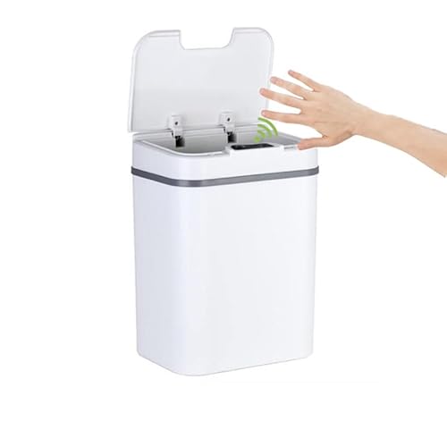 EUNEWR Automatischer Mülleimer Berührungsloser Infrarot-Bewegungssensor-Mülleimer 12L (Weiß) von EUNEWR