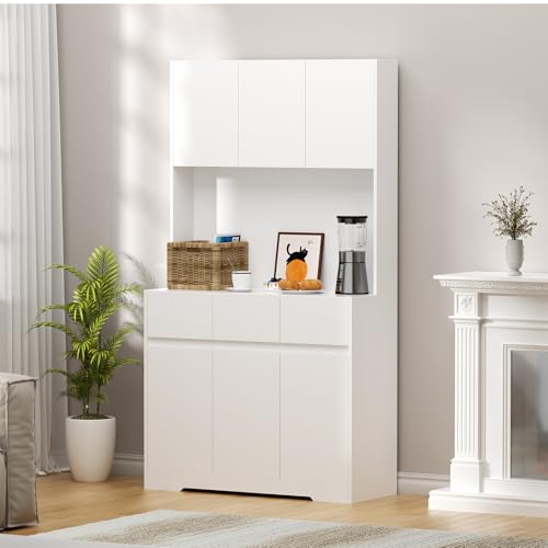 EUNEWR Küchenschrank mit Arbeitsplatte, Buffetschrank mit LED-Beleuchtung und Steckdose, Buffetschrank mit Schubladen für Küche, Wohnzimmer, Esszimmer, 180 x 38,5 x 100 cm EUNEWR Küchenschrank mit Arbeitsplatte, Buffetschrank mit LED-Beleuchtung und Steckdose, Buffetschrank mit Schubladen für Küche, Wohnzimmer, Esszimmer, 180 x 38,5 x 100 cm von EUNEWR