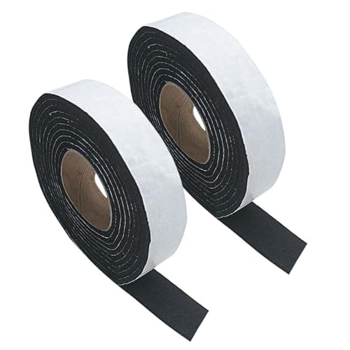 EUPSIIU 2 Rollen Selbstklebender Filz,2m×22mm Filzgleiter Selbstklebend,Filz Selbstklebend Selbstklebend Möbelgleiter Schutzschicht,Stark Filzstreifen Stühle und Möbelfüße,Möbelgleiter (Schwarz) von EUPSIIU