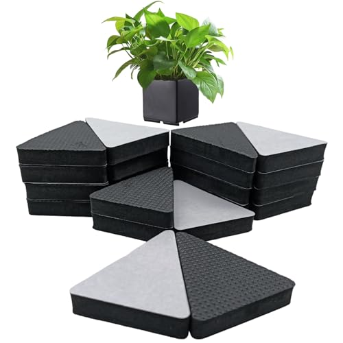 EUPSIIU 20 Stück Unsichtbare Blumentopf Füße für Pflanzen, rutschfeste Blumentopffuß Risers für Blumenkübel, Dreieckige Garden Topffüße Für Muti-Styles Töpfe, Selbstklebenden Fußpolster von EUPSIIU
