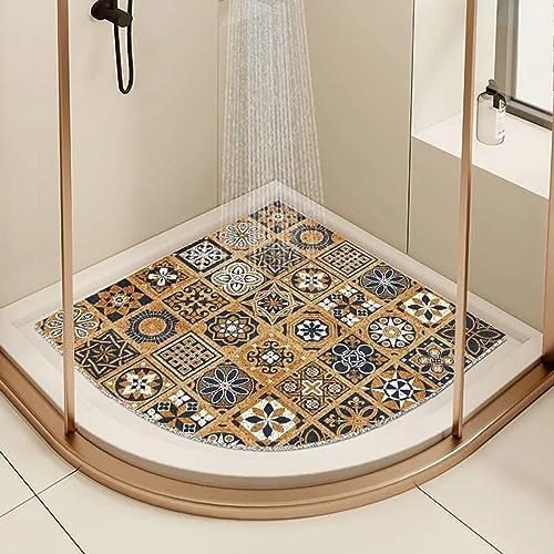 EUPXRHY Duschmatte Dreieckig für Eckdusche, Rutschfest, PVC-Luffa, 70x70cm von EUPXRHY