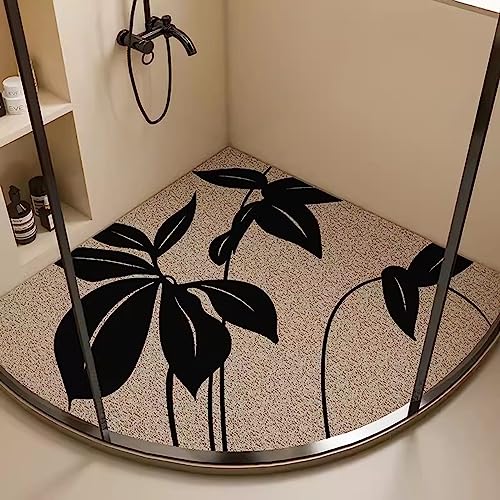 EUPXRHY Duschmatte Dreieckig für Eckdusche, Komfortabel Duschmatte rutschfest Halbrund, PVC-Luffa Massage Badematte Halbrund mit AblauflöChern Sicherheits, Schnell Trocknend,B,65x65cm(26x26inch) von EUPXRHY