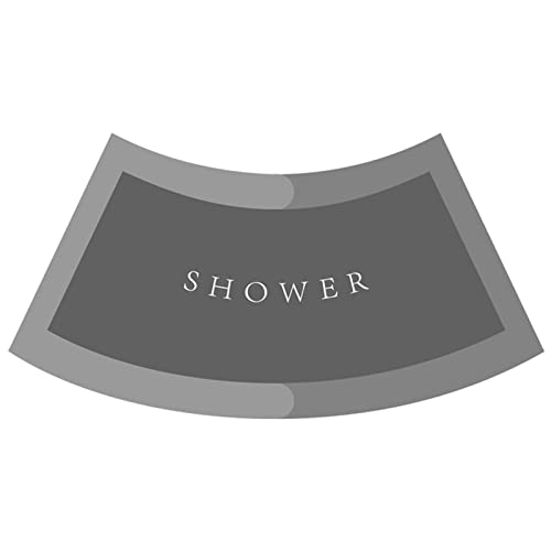 EUPXRHY Duschvorleger Runddusche Super SaugfäHig, Kieselgur Gebogene Duschmatte Schnelltrocknend Duschmatte Halbrund, 4-Schicht Badteppich Eckdusche rutschfest Waschbar Bathroom Mat,Grau,45x100CM von EUPXRHY