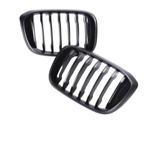 EUQIXMR Auto Frontgrill Nieren Frontgrillabdeckung Für B&MW X3 X4 G01 G02 2018–2021 Facelift Doppellamellen(Einzeln Mattschwarz) von EUQIXMR