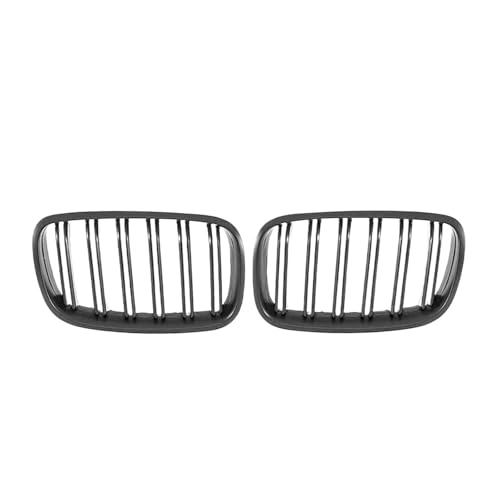 EUQIXMR Auto Frontgrill Obere Kühlergrills Frontstoßstange Rauten Design Doppellamellen Für B&MW X5 E70 X6 E71(Doppelt Mattschwarz) von EUQIXMR