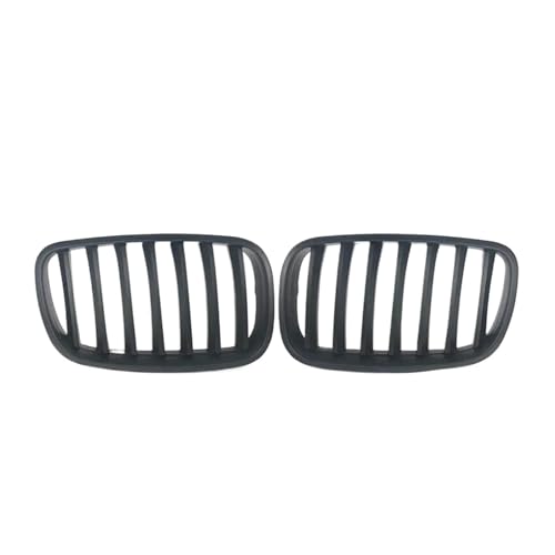 EUQIXMR Auto Frontgrill Obere Kühlergrills Frontstoßstange Rauten Design Doppellamellen Für B&MW X5 E70 X6 E71(Einzeln-Mattschwarz) von EUQIXMR