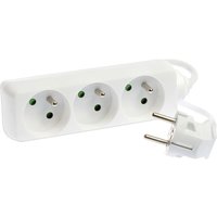 Steckdosenleiste 3x 2P+T 16A - H05VV-F 3G1,0mm² - 1 Meter - Weiß ohne Schalter von EUR OHM