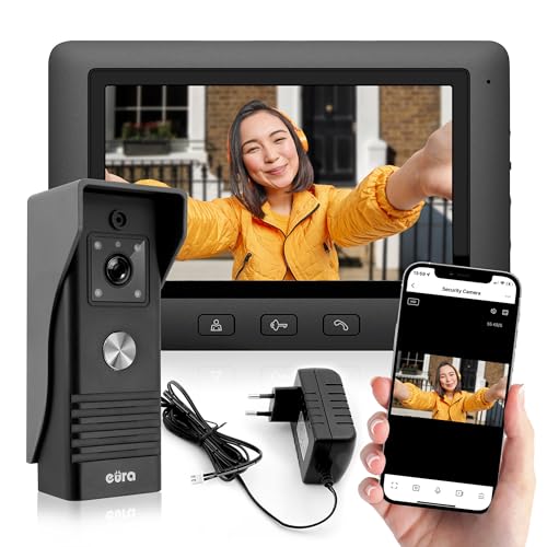 EURA VDP-45A3-TY Alpha+ TUYA Video-Türsprechanlage Gegensprechanlage WiFi, 4 Draht, 7-Zoll-Farbmonitor, Schwarz EURA VDP-45A3-TY Alpha+ TUYA Video-Türsprechanlage Gegensprechanlage WiFi, 4 Draht, 7-Zoll-Farbmonitor, Schwarz von EURA
