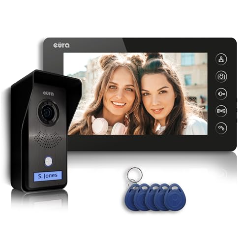 EURA VDP-76A3 Alpha Video-Türsprechanlage Gegensprechanlage 4 Draht, 7-Zoll-Farbmonitor, RFID, 2 Eingänge, Schwarz EURA VDP-76A3 Alpha Video-Türsprechanlage Gegensprechanlage 4 Draht, 7-Zoll-Farbmonitor, RFID, 2 Eingänge, Schwarz von EURA