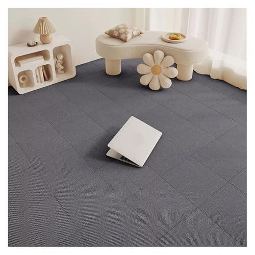 Selbstklebender Teppich 1-30PCS Self Adhesive Carpet Tile Easy Peel Stick Soundproof Office Floor 30PCS Sticker Square Mat(Dark grey,30x30cm 3pcs) von EURDFHY