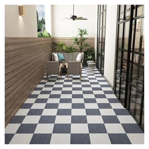 Selbstklebender Teppich 1-30PCS Self Adhesive Carpet Tile Easy Peel Stick Soundproof Office Floor 30PCS Sticker Square Mat(Khaki a light gray,30x30cm 6pcs) von EURDFHY