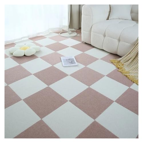 Selbstklebender Teppich 1-32PCS Self Adhesive Carpet Tile Peel Stick Soundproof Office Floor Sticker Splicing Square Mat(Camel and white,30x30cm 16pcs) von EURDFHY
