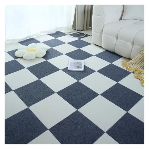 Selbstklebender Teppich 1-32PCS Self Adhesive Carpet Tile Peel Stick Soundproof Office Floor Sticker Splicing Square Mat(White and dark gray,30x30cm 24pcs) von EURDFHY
