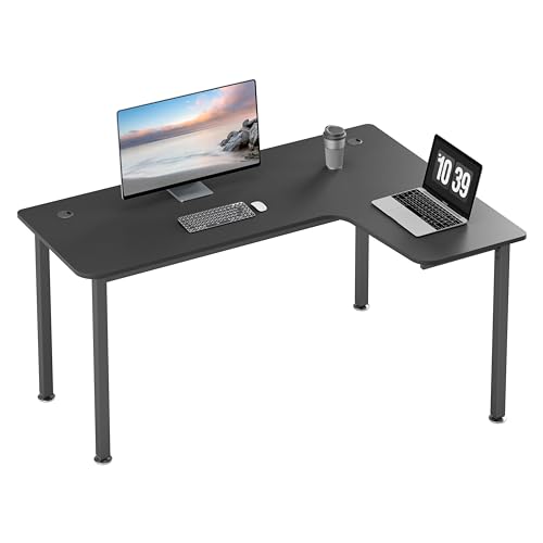 EUREKA ERGONOMIC Eckschreibtisch Schreibtische 155x110cm Gaming Tisch L Form PC Computertisch für Studio & Home Office von EUREKA ERGONOMIC