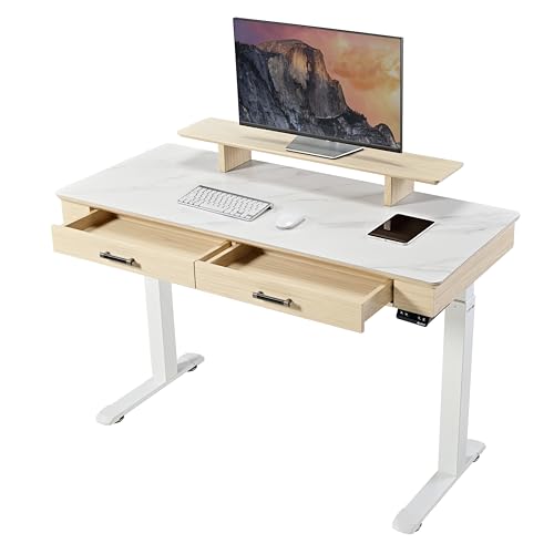 EUREKA ERGONOMIC Höhenverstellbarer Schreibtisch Elektrisch 140x60cm Großer Computertisch mit Schieferplatte Doppelmotor Elektrischer Stehpult Pc Tisch mit Doppelschublade,Monitorständer,APP-Steuerung EUREKA ERGONOMIC Höhenverstellbarer Schreibtisch Elektrisch 140x60cm Großer Computertisch mit Schieferplatte Doppelmotor Elektrischer Stehpult Pc Tisch mit Doppelschublade,Monitorständer,APP-Steuerung von EUREKA ERGONOMIC