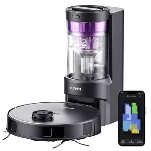 EUREKA E10s DE Saug- & Wischroboter + beutelloser Multi-Zyklon-Absaugstation (4000Pa, auto Teppicherkennung & auto Mop Lifting, LiDAR-Navigation, ideal gegen Tierhaare, App- & Sprachsteuerung) schwarz EUREKA E10s DE Saug- & Wischroboter + beutelloser Multi-Zyklon-Absaugstation (4000Pa, auto Teppicherkennung & auto Mop Lifting, LiDAR-Navigation, ideal gegen Tierhaare, App- & Sprachsteuerung) schwarz von EUREKA