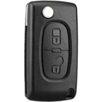 Guscio chiave compatibile con 2 pulsanti CE0523 Chiave pieghevole a scatto per Peugeot 207 307 308 407 408 3008 5008 Citroen C2 C3 C4 C5 C6 C8 (2 von EURITECSA