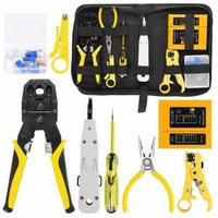 Kit manuale per riparazione reti RJ45, RJ11, RJ12, kit di strumenti con tester, pinza a crimpare, clip a molla per cavi von EURITECSA