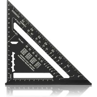 Squadra da carpentiere multifunzione da 180 mm, righello in metallo e alluminio, squadra, goniometro, angolo 45-90 gradi/utensili da von EURITECSA